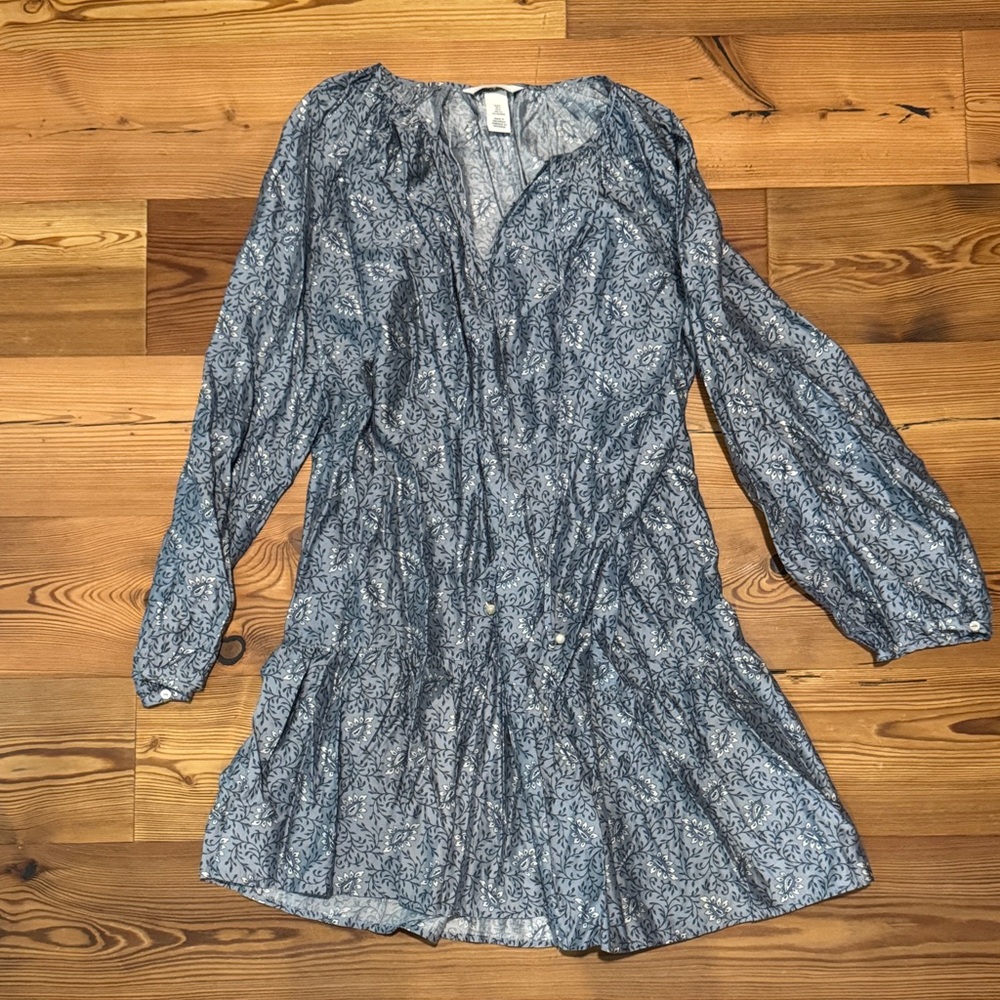 H&M Light Blue Floral Blouse Dress